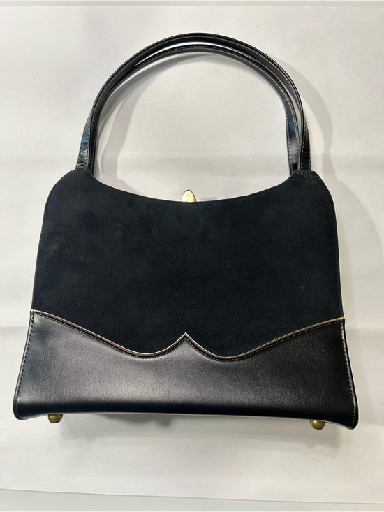 Life Stride Handbags - Life Stride 1950’s Vintage Black Suede & Simulated Leather Women's Handbag
